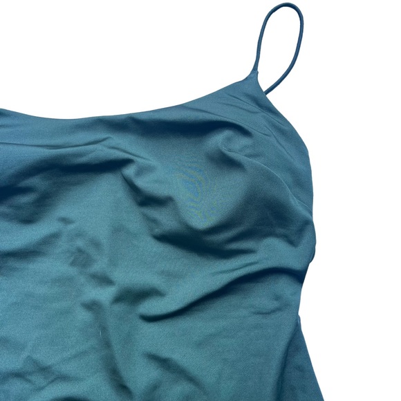 NWOT Size M H&M Swimsuit. Simple yet trendy green spaghetti strap high leg holes - Picture 2 of 7